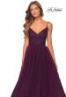 Picture of: Tulle A-line Dress with Patterned Rhinestone Bodice in Dark Purple, Style: 28511, Detail Picture 8