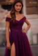 Picture of: A-Line Tulle Prom Dress with Off the Shoulder Top in Dark Berry, Style: 30498, Detail Picture 1