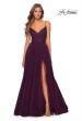 Picture of: Tulle A-line Dress with Patterned Rhinestone Bodice in Dark Purple, Style: 28511, Detail Picture 4