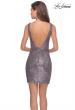 Picture of: Sequined Dress with Faux Wrap Skirt and Open Back in Dark Silver, Style: 28218, Detail Picture 2
