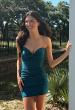 Picture of: Stretch Lace Short Dress with Bustier Top in Dark Berry, Style: 32625, Detail Picture 5