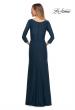 Picture of: Ultra Soft Jersey Long Dress with Three-Quarter Sleeves in Dark Teal, Back Picture
