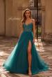 Picture of: Rhinestone Embellished Bodice Prom Dress with Full Skirt in Dark Teal, Style: 32668, Main Picture
