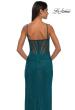 Picture of: Sparkling Long Prom Dress with Rhinestones and Ruching in Dark Teal, Style: 32578, Detail Picture 8