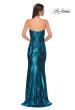 Picture of: Strapless Chic Metallic Jersey Dress with Criss Cross Bodice in Dark Teal, Style 32876, Detail Picture 8