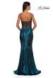 Picture of: Mermaid Metallic Jersey Dress with Draped Neckline in Dark Teal, Style: 32897, Detail Picture 8
