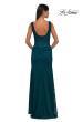 Picture of: Long Stretch Lace Prom Dress with Illusion Corset Waist in Dark Teal, Style: 32943, Detail Picture 8