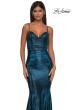 Picture of: Mermaid Metallic Jersey Dress with Draped Neckline in Dark Teal, Style: 32897, Detail Picture 13
