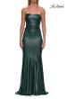 Picture of: Strapless Metallic Jersey Gown with Ruching and Fitted Silhouette in Dark Teal, Style: 33424, Detail Picture 17