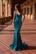Picture of: Strapless Ruched Mermaid Gown with Lace-Up Back in Dark Teal, Style: 33360, Detail Picture 1