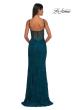 Picture of: Stretch Lace Prom Dress with Illusion Back and Sides in Dark Teal, Style: 32529, Detail Picture 3