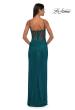 Picture of: Sparkling Long Prom Dress with Rhinestones and Ruching in Dark Teal, Style: 32578, Detail Picture 4