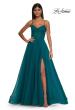 Picture of: Prom Dress with Sparkle Tulle and Ruched Corset Top in Dark Teal, Style: 32680, Detail Picture 4