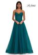 Picture of: Prom Dress with Sparkle Tulle and Ruched Corset Top in Dark Teal, Style: 32680, Detail Picture 6