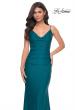 Picture of: Illusion Back with Boning Detail on Jersey Prom Dress in Blue, Style: 32153, Detail Picture 7