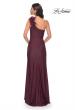 Picture of: One Shoulder Jersey Gown with Feather Detail in Red, Style: 32076, Detail Picture 8