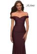 Picture of: Luxe Off the Shoulder Gown with Mesh Side and Back Panels in Red, Style: 30449, Detail Picture 10