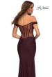 Picture of: Luxe Off the Shoulder Gown with Mesh Side and Back Panels in Red, Style: 30449, Detail Picture 11