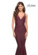 Picture of: Simple Jersey Gown with Flattering Ruching in Dark Wine, Style: 30746, Detail Picture 11