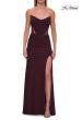 Picture of: Strapless Corset Gown with Lace-Up Back and High Slit in Dark Wine, Style: 33199, Detail Picture 1
