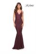 Picture of: Simple Jersey Gown with Flattering Ruching in Dark Wine, Style: 30746, Detail Picture 3