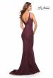 Picture of: Simple Jersey Gown with Flattering Ruching in Dark Wine, Style: 30746, Detail Picture 4