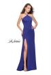 Picture of: Jersey Prom Dress with Beaded Straps and High Neckline in Dark Periwinkle, Style: 25698, Detail Picture 5