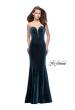 Picture of: Strapless Velvet Mermaid Dress with Strappy Back in Dark Teal, Style: 25158, Main Picture
