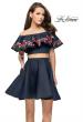 Picture of: Denim Two Piece Dress with Floral Detail and Pockets in Dark Wash, Style: 26627, Detail Picture 1