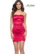 Picture of: Strapless Fitted Ruched Dress in Stretch Liquid Jersey in Deep Red, Style: 31877, Main Picture