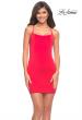Picture of: Chic Short Jersey Dress with Open Criss-Cross Straps in Deep Red, Detail Picture 1