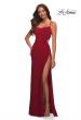 Picture of: Prom Dress with Side Cut Out and High Side Slit in Deep Red, Main Picture