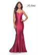 Picture of: Liquid Jersey Mermaid Gown with Lace Up Back in Deep Red, Style: 31295, Main Picture