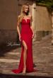 Picture of: Chic Jersey Evening Dress with V Neckline in Deep Red, Style: 32784, Main Picture
