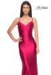 Picture of: Chic Stretch Satin Gown with V Neckline and Ruching in Deep Red, Style: 32075, Detail Picture 10