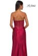 Picture of: Strapless Stretch Satin Dress with Sheer Corset Back in Deep Red, Style: 32649, Detail Picture 13