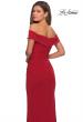 Picture of: Long Off The Shoulder Prom Dress with Deep V-Neck in Deep Red, Style: 28132, Back Picture