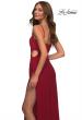 Picture of: Prom Dress with Side Cut Out and High Side Slit in Deep Red, Back Picture