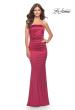 Picture of: Chic Strapless Liquid Jersey Gown with Ruching in Deep Red, Style: 31189, Detail Picture 2