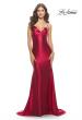 Picture of: Liquid Jersey Trumpet Gown with Draped Neckline in Deep Red, Style: 31397, Detail Picture 2
