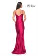 Picture of: Chic Stretch Satin Gown with V Neckline and Ruching in Deep Red, Style: 32075, Detail Picture 4