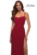 Picture of: Prom Dress with Side Cut Out and High Side Slit in Deep Red, Detail Picture 5