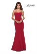 Picture of: Long Jersey Prom Dress with Beaded Strappy Back in Deep Red, Style: 28526, Detail Picture 6