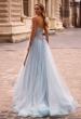 Picture of: A-line Tulle Prom Dress with Stunning Floral Beaded Design in Dusty Blue, Style: 32862, Back Picture