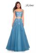 Picture of: Two Piece Floor Length Prom Dress with Lace Detail in Dusty Blue, Style: 27489, Detail Picture 1
