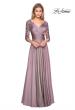 Picture of: Floor Length Chiffon Dress with Lace Sleeves in Dusty Lilac, Style: 27153, Main Picture