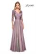 Picture of: Floor Length Chiffon Dress with Lace Sleeves in Dusty Lilac, Style: 27153, Detail Picture 3