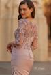 Picture of: Floral Embroidered V-Neck Evening Gown in Dusty Mauve, Style: 33335, Detail Picture 2