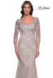 Picture of: Mermaid Tulle and Lace Dress with Illusion Sleeves in Dusty Mauve, Style: 30200, Detail Picture 1