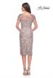 Picture of: Knee Length Beaded Lace Mother of the Bride Dress in Dusty Mauve, Style: 31775, Detail Picture 2